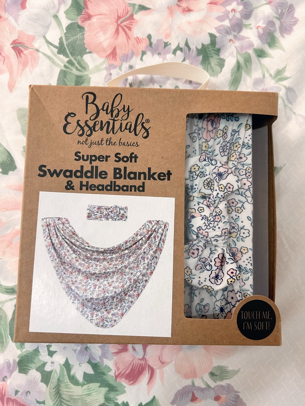 Baby Essentials Super Soft Floral Swaddle Blanket & Headband 👶🏻🌸